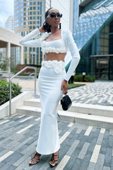 White flower two piece set