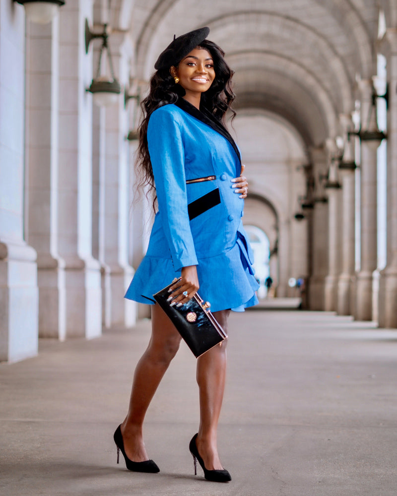 Blue Athena Blazer Dress small Blue Athena Blazer Dress small