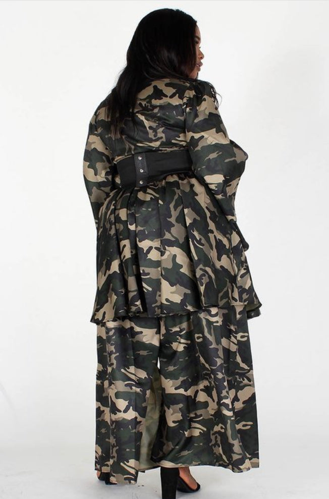 Camouflage Plus Size two piece set – Asuso Couture