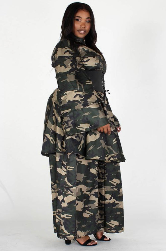 Camouflage Plus Size two piece set – Asuso Couture