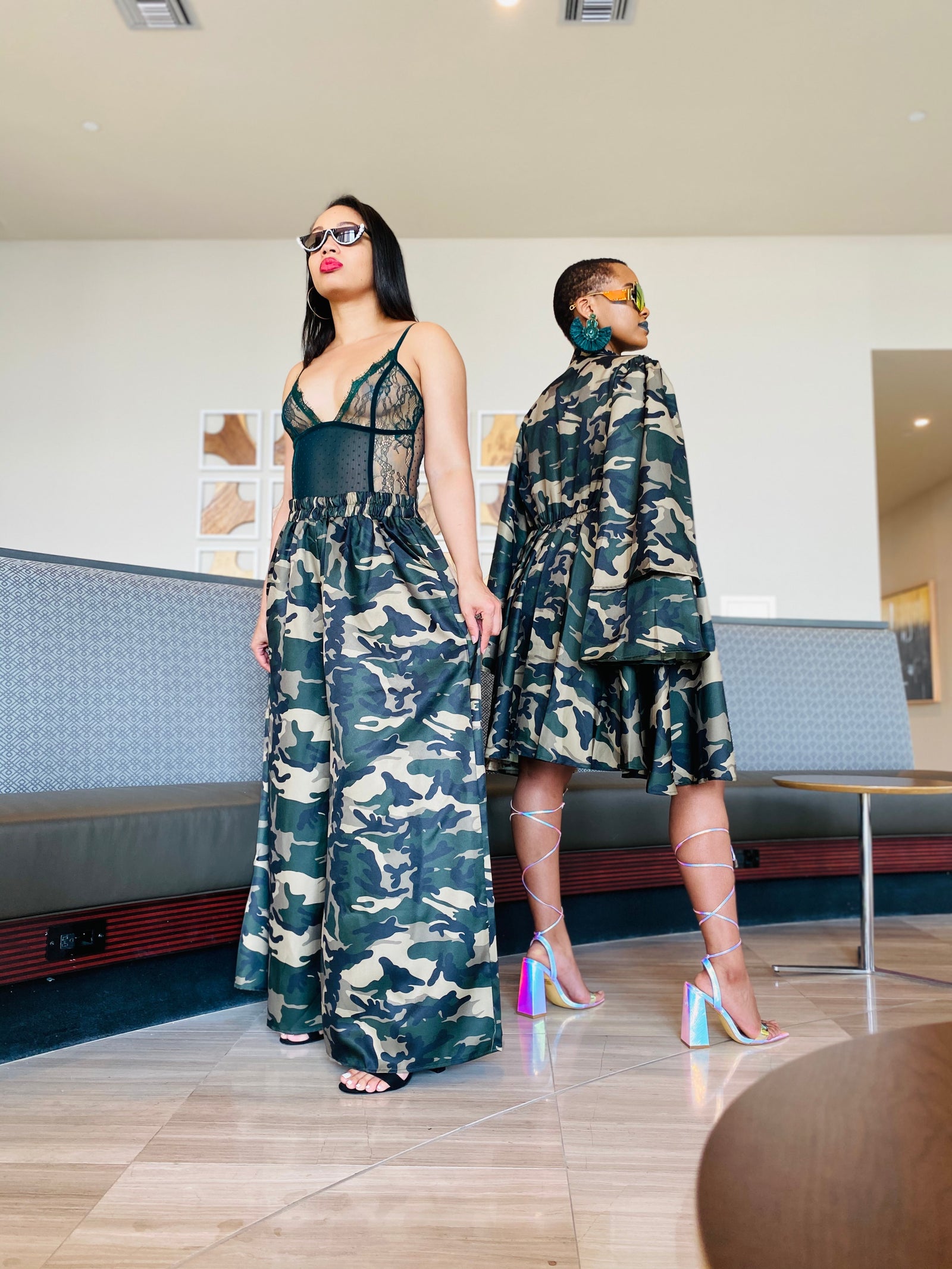 Camouflage two piece set  Asuso Couture