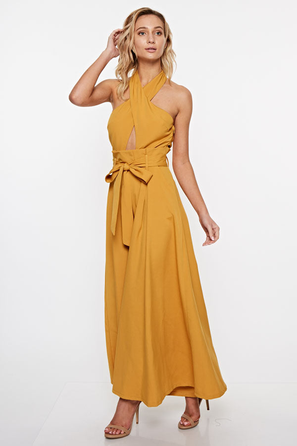 Mustard Wide Leg Jump Suit