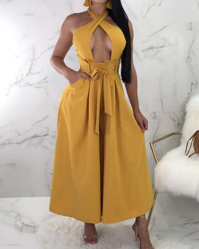 Mustard Wide Leg Jump Suit